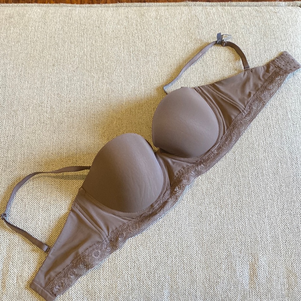 Aerie taupe strapless bra with detachable straps 36D